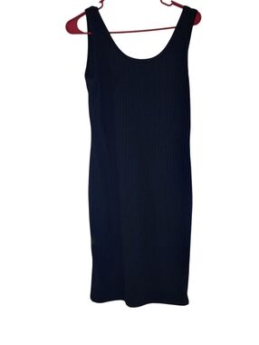 Classic Black Ribbed Tank Dress - Women